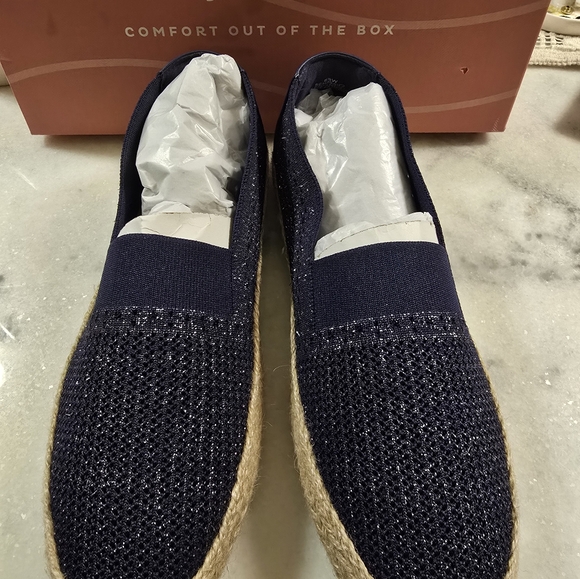 Easy Spirit Hassie Slip On Casual Espadrilles Navy shimmer 8.5 - Picture 8 of 16